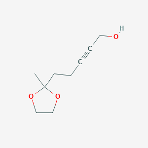 molecular formula C9H14O3 B14283921 5-(2-Methyl-1,3-dioxolan-2-yl)pent-2-yn-1-ol CAS No. 138667-73-9