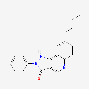 molecular formula C20H19N3O B14283952 3H-Pyrazolo[4,3-c]quinolin-3-one, 8-butyl-2,5-dihydro-2-phenyl- CAS No. 148581-62-8