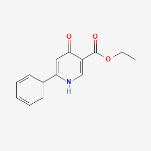 molecular formula C14H13NO3 B14284011 3-Pyridinecarboxylic acid, 1,4-dihydro-4-oxo-6-phenyl-, ethyl ester CAS No. 134653-73-9