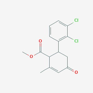 molecular formula C15H14Cl2O3 B1428404 Methyl 2',3'-dichloro-3-methyl-5-oxo-1,2,5,6-tetrahydro-[1,1'-biphenyl]-2-carboxylate CAS No. 1801167-49-6