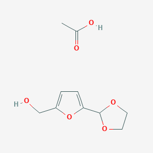 molecular formula C10H14O6 B14284070 Acetic acid;[5-(1,3-dioxolan-2-yl)furan-2-yl]methanol CAS No. 126380-42-5