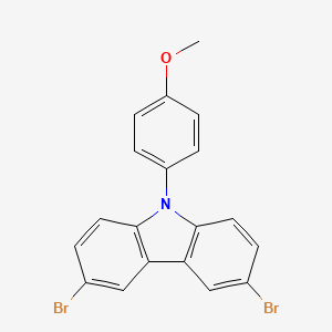 molecular formula C19H13Br2NO B1428409 3,6-二溴-9-(4-甲氧基苯基)-9H-咔唑 CAS No. 746651-52-5