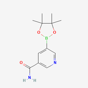 molecular formula C12H17BN2O3 B1428413 5-(4,4,5,5-四甲基-1,3,2-二氧杂硼环-2-基)烟酰胺 CAS No. 1169402-51-0
