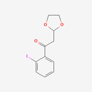 molecular formula C11H11IO3 B1428421 2-(1,3-Dioxolan-2-yl)-1-(2-iodo-phenyl)-ethanone CAS No. 1263365-44-1