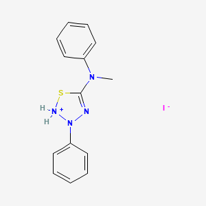 molecular formula C14H15IN4S B14284224 5-[Methyl(phenyl)amino]-3-phenyl-2,3-dihydro-1,2,3,4-thiatriazol-2-ium iodide CAS No. 149755-35-1