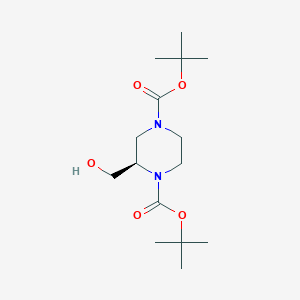 molecular formula C15H28N2O5 B1428423 (R)-1,4-(Di-Boc)-2-(hydroxymethyl)piperazine CAS No. 1159598-21-6