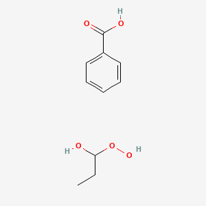 molecular formula C10H14O5 B14284295 Benzoic acid;1-hydroperoxypropan-1-ol CAS No. 138806-33-4