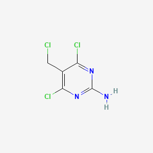 molecular formula C5H4Cl3N3 B1428431 4,6-Dichloro-5-(chloromethyl)pyrimidin-2-amine CAS No. 850554-82-4