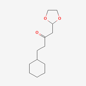 molecular formula C13H22O3 B1428434 4-环己基-1-(1,3-二氧杂环-2-基)-丁烷-2-酮 CAS No. 1263365-86-1
