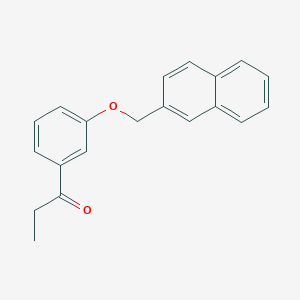 molecular formula C20H18O2 B14284404 1-{3-[(Naphthalen-2-yl)methoxy]phenyl}propan-1-one CAS No. 129425-69-0