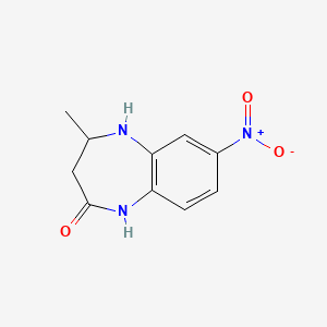 molecular formula C10H11N3O3 B14284434 4-Methyl-7-nitro-1,3,4,5-tetrahydro-2H-1,5-benzodiazepin-2-one CAS No. 119483-62-4