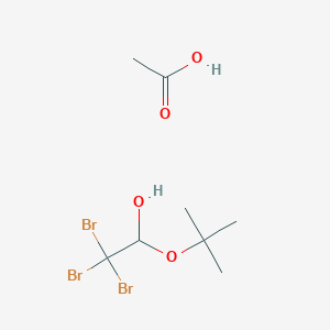 Acetic acid;2,2,2-tribromo-1-[(2-methylpropan-2-yl)oxy]ethanol