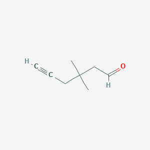 molecular formula C8H12O B14284460 3,3-Dimethylhex-5-ynal CAS No. 135879-26-4