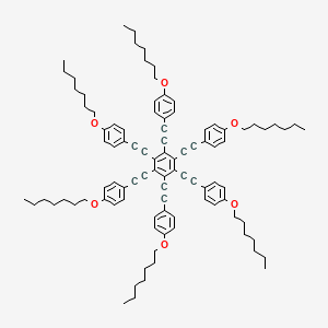 molecular formula C96H114O6 B14284478 1,2,3,4,5,6-Hexakis[2-(4-heptoxyphenyl)ethynyl]benzene CAS No. 120449-67-4