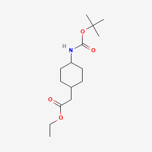 molecular formula C15H27NO4 B1428448 2-[4-(叔丁氧羰基氨基)环己基]乙酸乙酯 CAS No. 946598-34-1