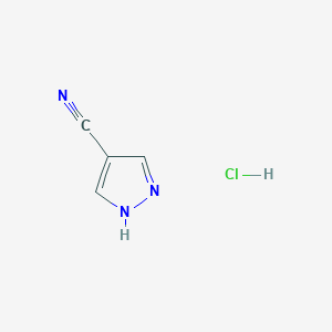 molecular formula C4H4ClN3 B1428453 1H-吡唑-4-碳腈盐酸盐 CAS No. 1416351-94-4