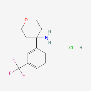 molecular formula C12H15ClF3NO B1428454 4-[3-(三氟甲基)苯基]噁烷-4-胺盐酸盐 CAS No. 1380300-52-6