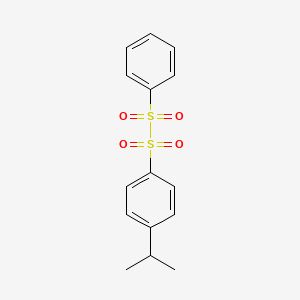 molecular formula C15H16O4S2 B14284576 1,1,2,2-Tetraoxo-1-phenyl-2-[4-(propan-2-yl)phenyl]-1lambda~6~,2lambda~6~-disulfane CAS No. 124737-97-9