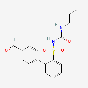 molecular formula C17H18N2O4S B14284589 [1,1'-Biphenyl]-2-sulfonamide, 4'-formyl-N-[(propylamino)carbonyl]- CAS No. 156972-85-9