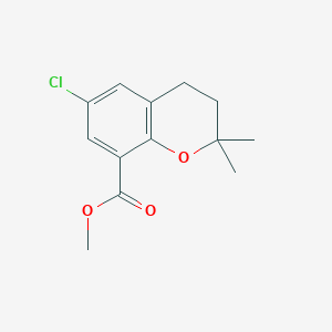 molecular formula C13H15ClO3 B1428459 Methyl 6-chloro-2,2-dimethylchroman-8-carboxylate CAS No. 1350761-46-4