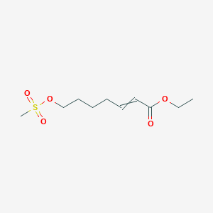 molecular formula C10H18O5S B14284608 Ethyl 7-[(methanesulfonyl)oxy]hept-2-enoate CAS No. 124668-81-1