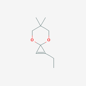 molecular formula C10H16O2 B14284614 1-Ethyl-6,6-dimethyl-4,8-dioxaspiro[2.5]oct-1-ene CAS No. 133961-14-5