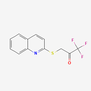 molecular formula C12H8F3NOS B14284622 2-Propanone, 1,1,1-trifluoro-3-(2-quinolinylthio)- CAS No. 127183-41-9