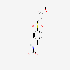 molecular formula C16H23NO6S B1428465 Methyl 3-((4-(((tert-butoxycarbonyl)amino)methyl)phenyl)sulfonyl)propanoate CAS No. 1362160-41-5
