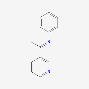 molecular formula C13H12N2 B14284697 Benzenamine, N-[1-(3-pyridinyl)ethylidene]- CAS No. 121133-22-0