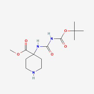 molecular formula C13H23N3O5 B1428471 Methyl 4-(3-(tert-butoxycarbonyl)ureido)piperidine-4-carboxylate CAS No. 1416351-91-1