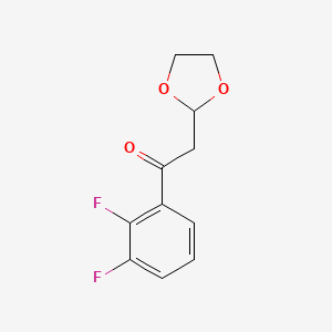 molecular formula C11H10F2O3 B1428480 1-(2,3-二氟苯基)-2-(1,3-二氧戊环-2-基)-乙酮 CAS No. 1263365-74-7