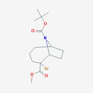 molecular formula C15H24BrNO4 B14284826 9-Azabicyclo(4.2.1)nonane-2,9-dicarboxylic acid, 2-bromo-, 9-(1,1-dimethylethyl) 2-methyl ester, endo- CAS No. 125736-37-0