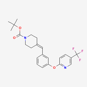 molecular formula C23H25F3N2O3 B1428484 tert-Butyl 4-(3-((5-(trifluoromethyl)pyridin-2-yl)oxy)benzylidene)piperidine-1-carboxylate CAS No. 1020325-45-4
