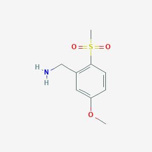 molecular formula C9H13NO3S B1428485 2-甲磺酰基-5-甲氧基-苄胺 CAS No. 1192347-65-1