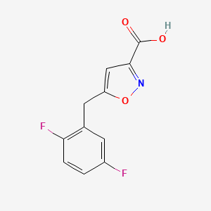 molecular formula C11H7F2NO3 B1428496 5-(2,5-二氟苄基)异噁唑-3-羧酸 CAS No. 1258503-80-8