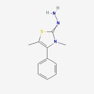 molecular formula C11H13N3S B14284963 2-Hydrazinylidene-3,5-dimethyl-4-phenyl-2,3-dihydro-1,3-thiazole CAS No. 138485-20-8