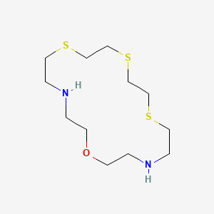 molecular formula C12H26N2OS3 B14284982 1-Oxa-7,10,13-trithia-4,16-diazacyclooctadecane CAS No. 122011-97-6