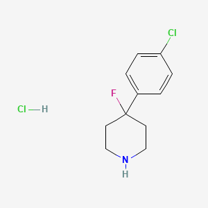 molecular formula C11H14Cl2FN B1428507 4-(4-Chlorophenyl)-4-fluoropiperidine hydrochloride CAS No. 324002-51-9