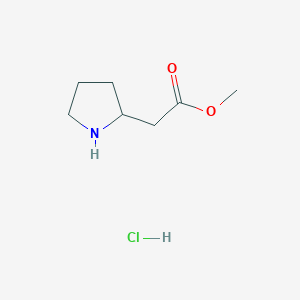 molecular formula C7H14ClNO2 B1428510 2-(吡咯烷-2-基)乙酸甲酯盐酸盐 CAS No. 1263378-78-4