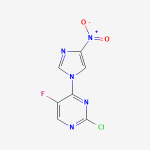 2-Chloro-5-fluoro-4-(4-nitro-1H-imidazol-1-yl)pyrimidine