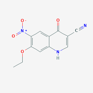 molecular formula C12H9N3O4 B142852 7-乙氧基-4-羟基-6-硝基喹啉-3-腈 CAS No. 214476-08-1