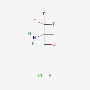 molecular formula C4H7ClF3NO B1428529 3-(三氟甲基)氧杂环-3-胺盐酸盐 CAS No. 1268883-21-1