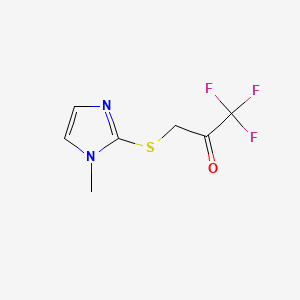 molecular formula C7H7F3N2OS B14285327 2-Propanone, 1,1,1-trifluoro-3-((1-methyl-1H-imidazol-2-yl)thio)- CAS No. 127183-51-1