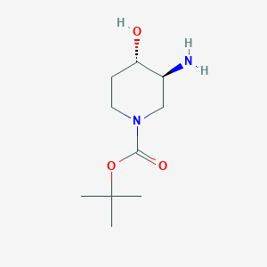 molecular formula C10H20N2O3 B1428555 叔丁酯(3s,4s)-3-氨基-4-羟基哌啶-1-甲酸酯 CAS No. 1312812-78-4