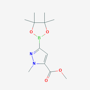 molecular formula C12H19BN2O4 B1428559 1-甲基-3-(4,4,5,5-四甲基-1,3,2-二氧杂硼环-2-基)-1H-吡唑-5-羧酸甲酯 CAS No. 929899-20-7