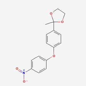 molecular formula C16H15NO5 B14285656 2-Methyl-2-[4-(4-nitrophenoxy)phenyl]-1,3-dioxolane CAS No. 143786-35-0