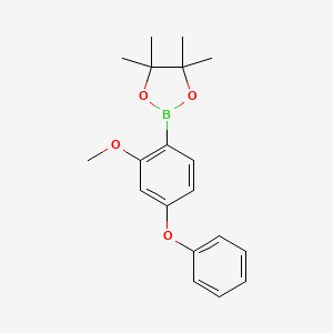 molecular formula C19H23BO4 B1428570 2-(2-甲氧基-4-苯氧基苯基)-4,4,5,5-四甲基-1,3,2-二氧杂硼环丁烷 CAS No. 1196395-39-7