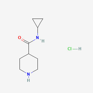 molecular formula C9H17ClN2O B1428575 N-cyclopropylpiperidine-4-carboxamide hydrochloride CAS No. 1121526-83-7