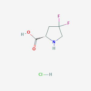 molecular formula C5H8ClF2NO2 B1428581 (S)-4,4-二氟吡咯烷-2-羧酸盐酸盐 CAS No. 1588480-37-8