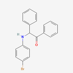 molecular formula C20H16BrNO B14285856 Ethanone, 2-[(4-bromophenyl)amino]-1,2-diphenyl- CAS No. 117115-60-3